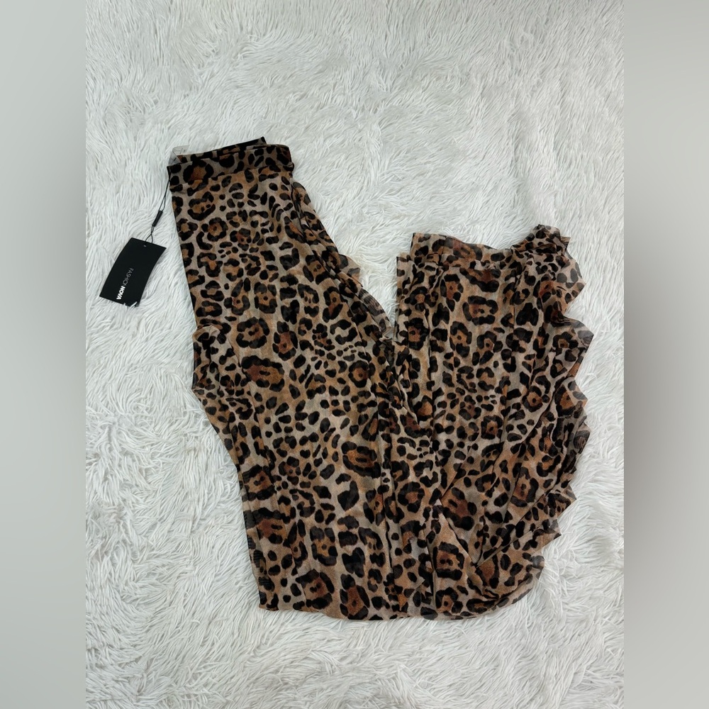 Fashion Nova Leopard Print Swim Coverup - Brown & Black